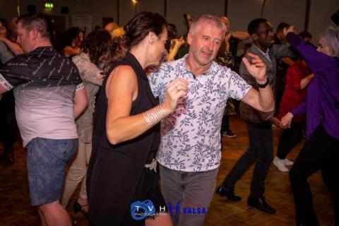 Two people enjoying the salsa music and dancing Two people enjoying the salsa music and dancing